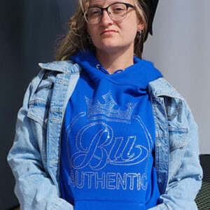 BU Ladies Bling Hoodie Royal Blue
