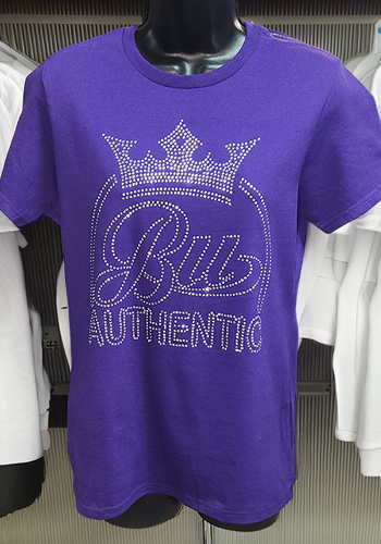 Green BU Authentic logo Green rhinestones