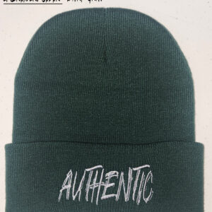 Dark Green BU Authentic Beanie w Dark Gray