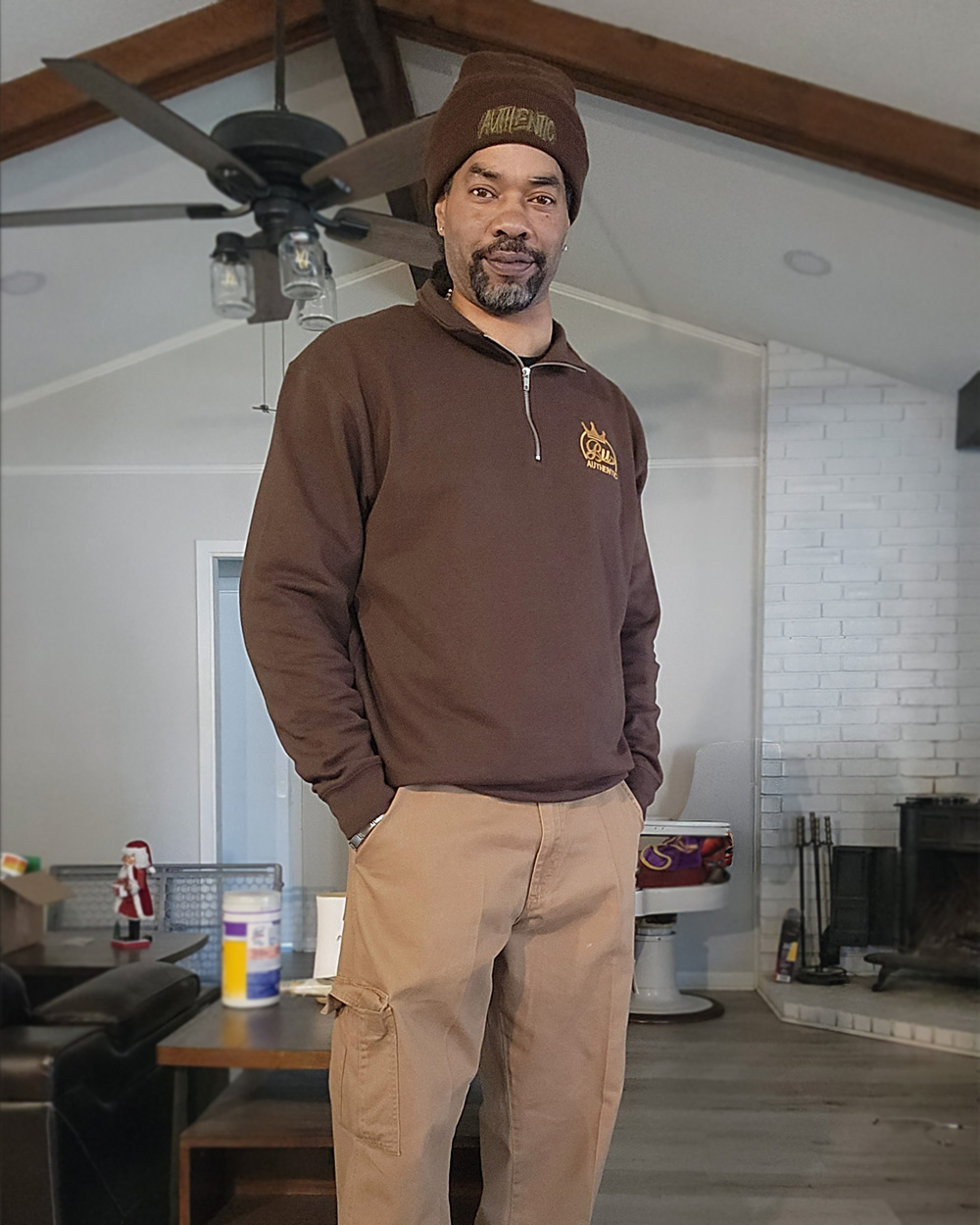 Brown BU Quarter Zip SS